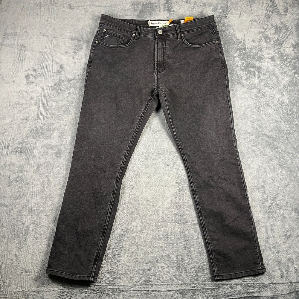 Tailor Vintage Connecticut Originals Canaan Jeans Mens 38x30 Black Slim Fit Logo